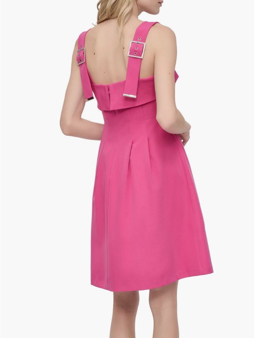🆕DKNY SLEEVELESS FIT AND FLARE PINK DRESS SIZE 12 M12